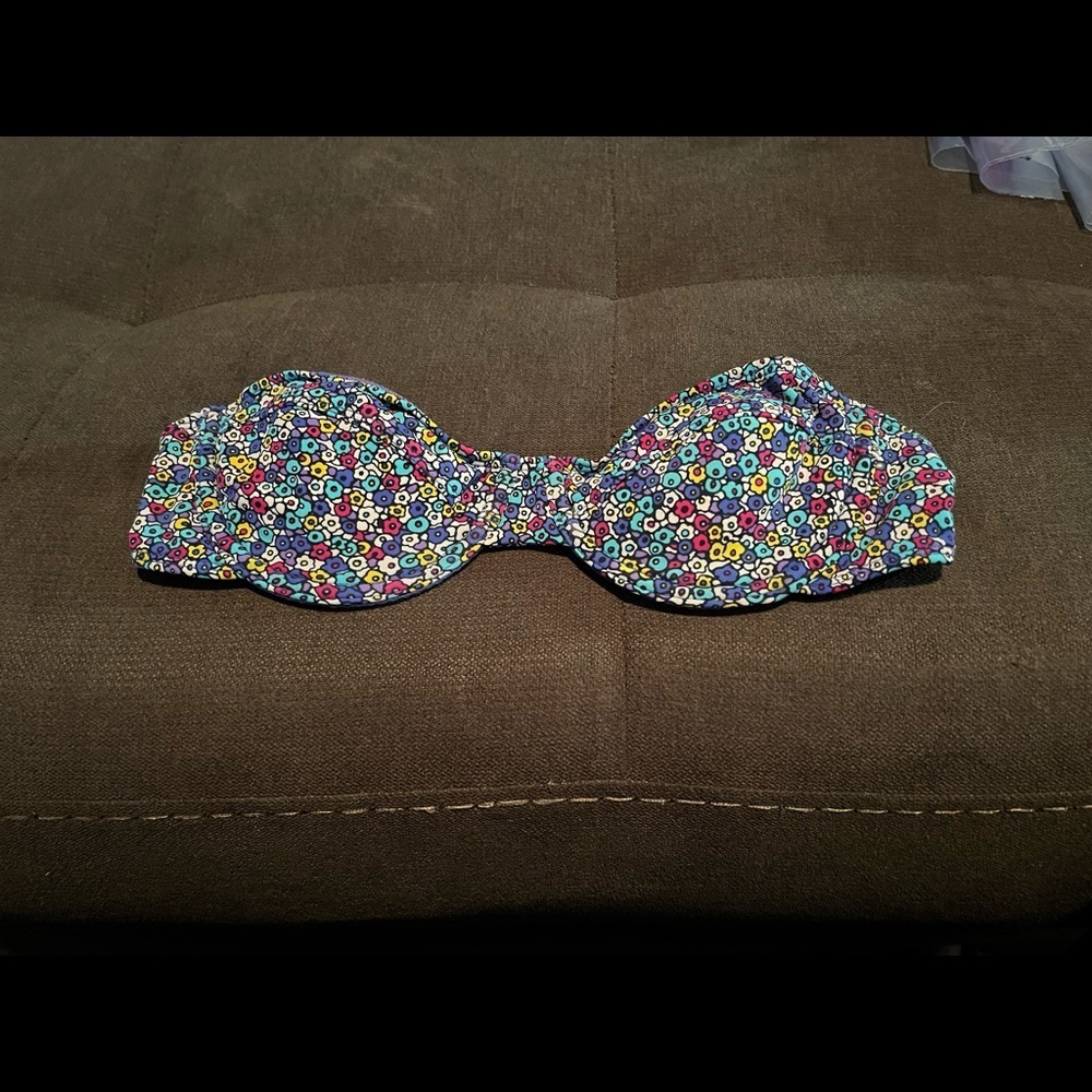 Aeropostale - Blue Floral Bandeau Bikini Top